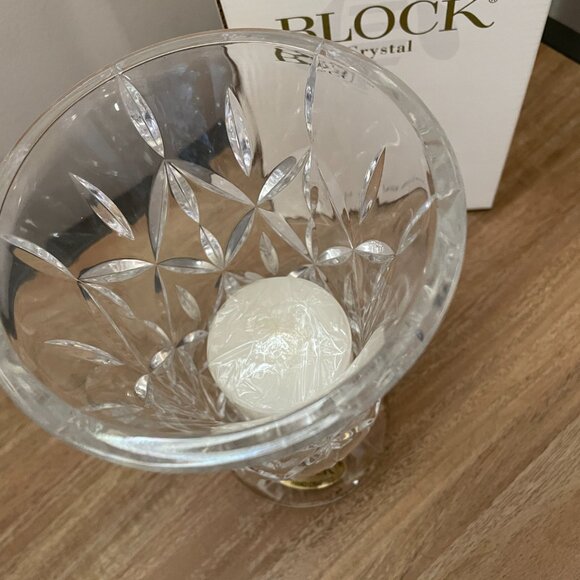 Vintage Crystal Vase & Votive still BRAND NEW w/box. 24% Full Lead Block Crystal - Picture 4 of 8